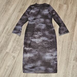 SHEIN Black and Gray Long Sleeve Dress